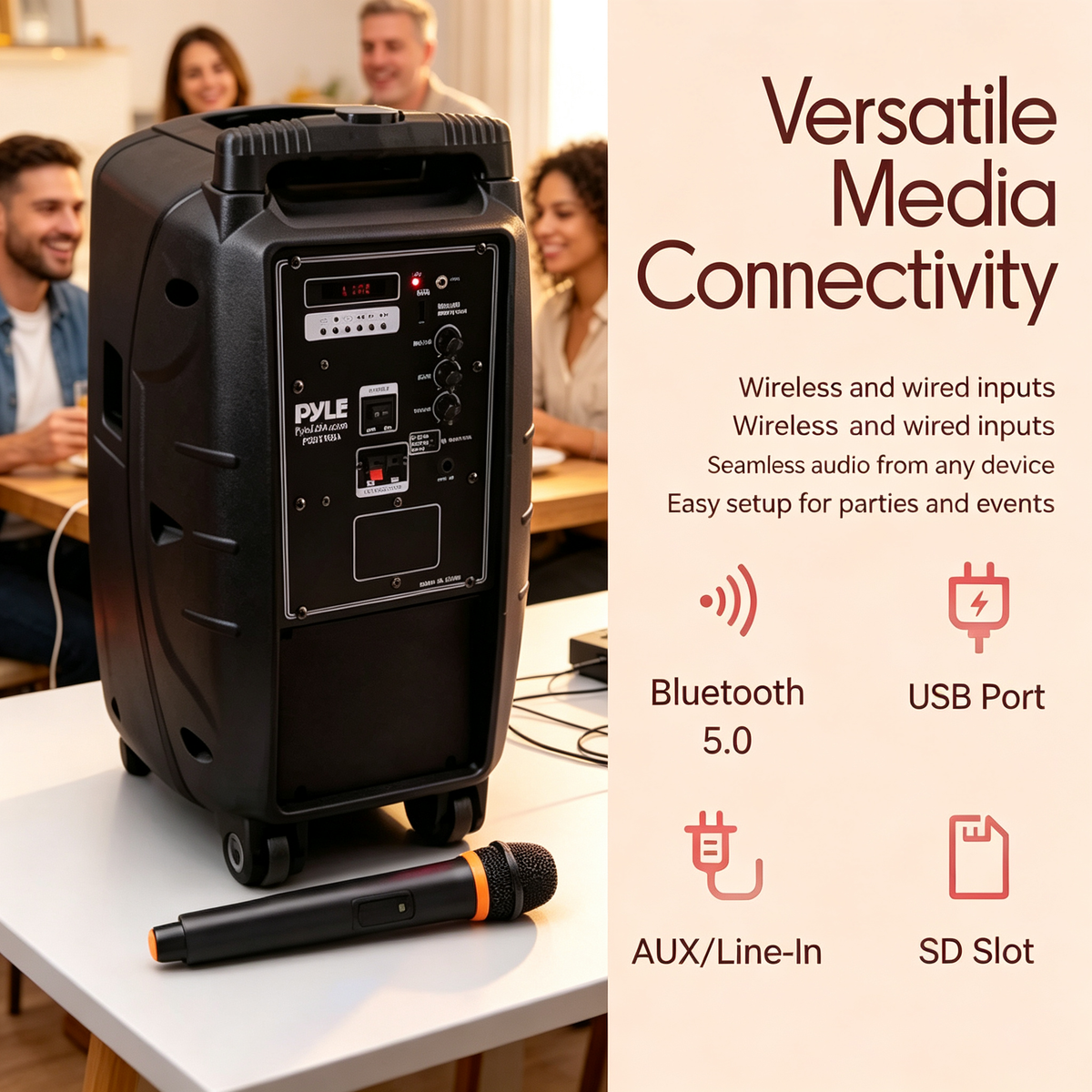 Portable Rolling PA Speaker System