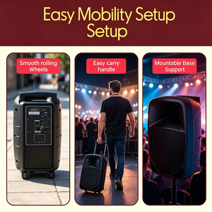 Portable Rolling PA Speaker System