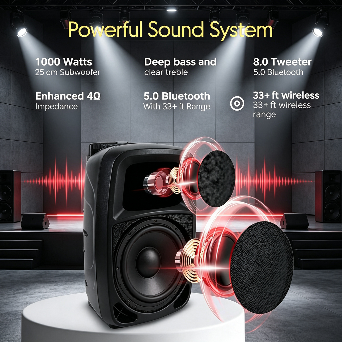 Portable Rolling PA Speaker System